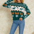 thumbnail image 4 of KOMOO Women Christmas Sweaters Snowflake Reindeer Knitted Sweater Long Sleeve Xmas Knitwear Tops, 4 of 9