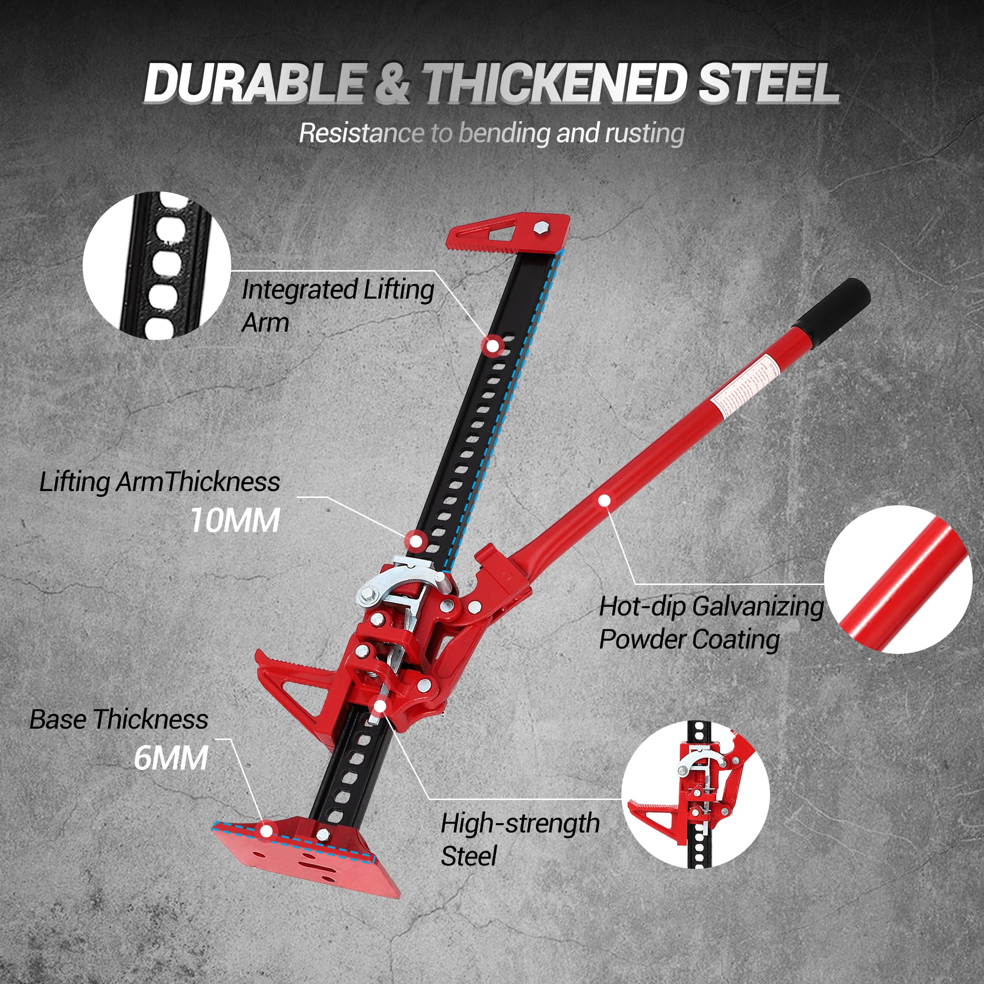 Farm Jack,33"/48"/60" High Lift Farm Jack,7000 lbs Capacity Ratcheting Off Road Farm Jack, Utility Heavy-Duty Farm Jack for Tractor, Truck, SUV