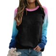 thumbnail image 2 of Vedolay Fall Tops for Women Hoodies for Women Casual Sweatshirt Crewneck Long Sleeve Solid Color Fall Soft Tops,Black S, 2 of 5