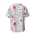 thumbnail image 2 of Xecao offers the Lilies Flowers for Men's Casual Short-sleeved Shirt, a button-up collared shirt with a pocket, perfect for beach vacations and yacht travel in the 3X-Large size., 2 of 7