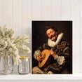 thumbnail image 2 of Lute Player Musician Oil Painting Canvas Print Home Wall Art, 2 of 8