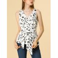 thumbnail image 2 of INSPIRE CHIC Hauts d'Été pour Femmes Sans Manches à Encolure en V Portefeuille à Taille Nouée, 2 of 6