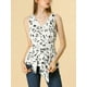 thumbnail image 2 of INSPIRE CHIC Top peplum envolvente con dobladillo asimétrico en la cintura con cuello en V sin mangas para mujerFlor Negro M, 2 of 6