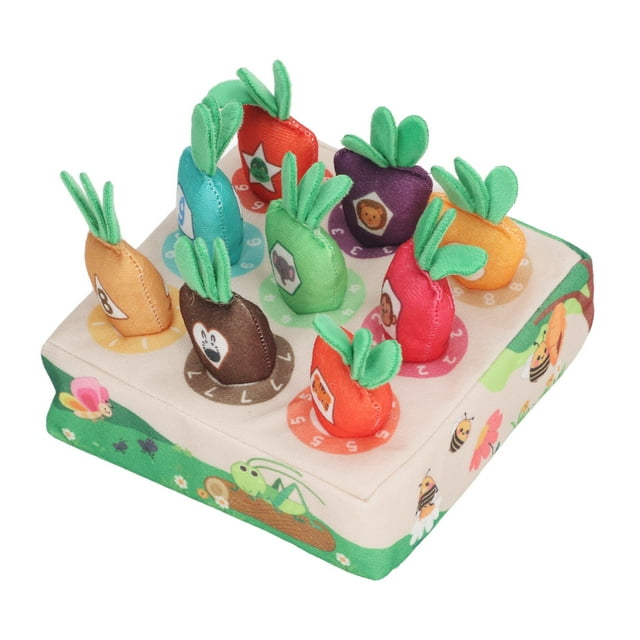 Muñeco De Zanahoria Interactivo Para Niños, Juego De Combinación De Colores Y Clasificación De Números, Juguete De Peluche Suave Y Duradero, Reutilizable, Iluminación De