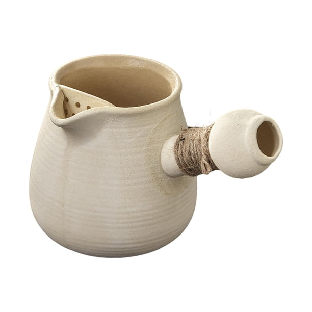 Tetera de porcelana para té en flor y té suelto con asa lateral estilo F
