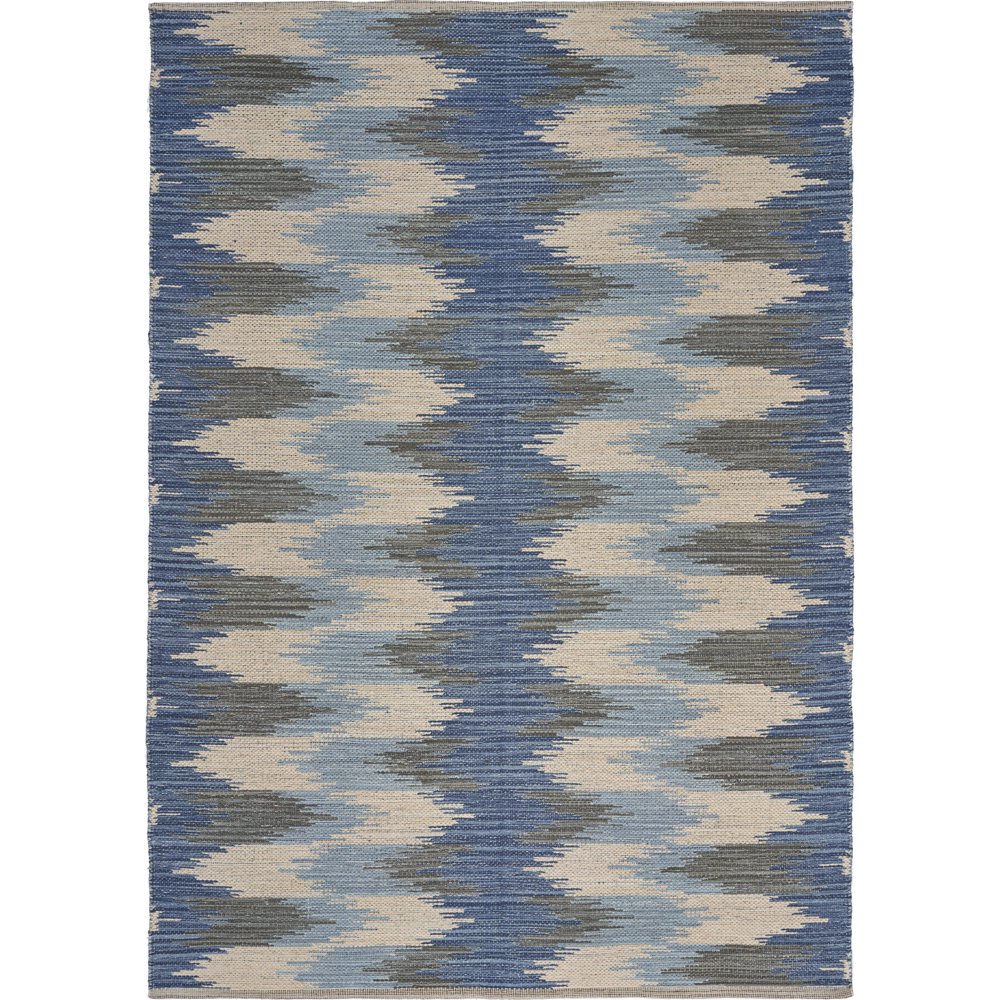 LR Home Coastal Waves Indoor Area Rug, Blue Cream, 3 ft. x 5 ft