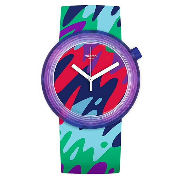Swatch PNP101 Men's New POP Popthusiasm Multicolored Dial Silicone Strap  Watch