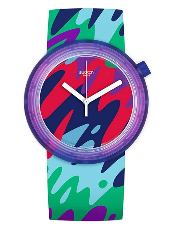 Swatch PNP101 Men's New POP Popthusiasm Multicolored Dial Silicone Strap Watch
