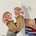 thumbnail image 4 of SERTG Kids Summer Stripe Bow Flops Versatile Soft Sole Non-Slip Casual Beach Sandals for Girls Outdoor Play and Daily Activities Comfortable Footwear(Pink,18-24 Months), 4 of 7
