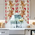 thumbnail image 5 of Swag Curtains Valances for Windows, Vintage Christmas Gingerbread Man Short Kitchen Window Curtains Over Sink, Red Green Stripes Cafe Curtains Panel Set Of 2,Rod Pocket, 36 Inches Length Beige, 5 of 8
