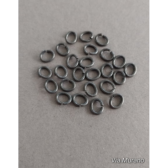 SNAPEEZ II ULTRAPLATE The Oval Ring Hard Open Jump Black Velvet Matte 8x6mm Heavy Gauge (Pk 25). The Ultra Secure No Solder Jump Ring. Made in USA.