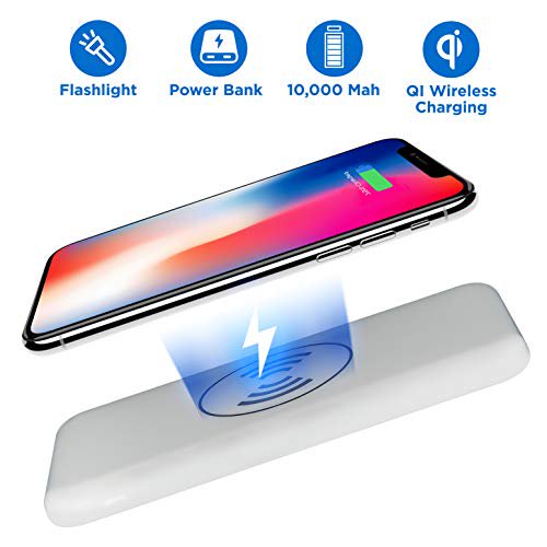 Wireless Portable Charger Charging Power Bank QI Compact Slim Fast Charging Compatible with iPhone X, iPhone 8, 8 Plus, Samsung Galaxy S7, Note 8 7, 10000 mAh, White - Walmart.com - Walmart.com