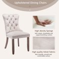 thumbnail image 5 of Resenkos Upholstered Tufted Dining Chairs Set of 2 with Nail Head Decor, Beige Velvet Fabric, 5 of 8