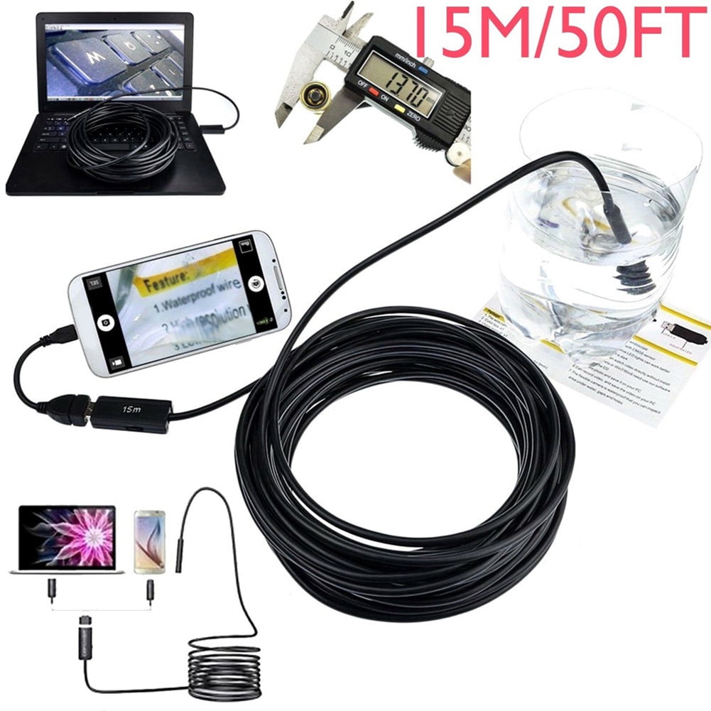 15m/50 Pipe Inspection Camera Endoscope Video Ft Sewer ’Drain Cleaner Waten8 