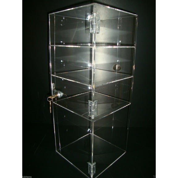 Displays2buy. 8" x 8" x 19" Locking Security Showcase Safe Box Acrylic Countertop Display Case