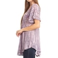 thumbnail image 4 of Sakkas Zoya Marbled Embroidery Cap Sleeves Blouse / Top - Purple / White - One Size, 4 of 5
