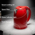 thumbnail image 3 of OVENTE 1.7L Double Wall Electric Tea Kettle, 1100W Power, Red KD64R, Water Boiler with Cool-Touch Exterior, Stainless Steel Interior, Auto Shut-Off, Boil-Dry Protection & Locking Lid, Easy Clean, 3 of 8