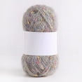 thumbnail image 1 of Granjero Gordo Rollo de 50 g de hilos de mohair con puntos de colores, hilo suave para tejer a mano, crochet, para bufandas, chales y manualidades, color gris claro, 1 of 4