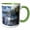 Green/White, variant on 3drose, Atlantic City Boardwalk - Then and Now, 15oz Two-tone Red Mug