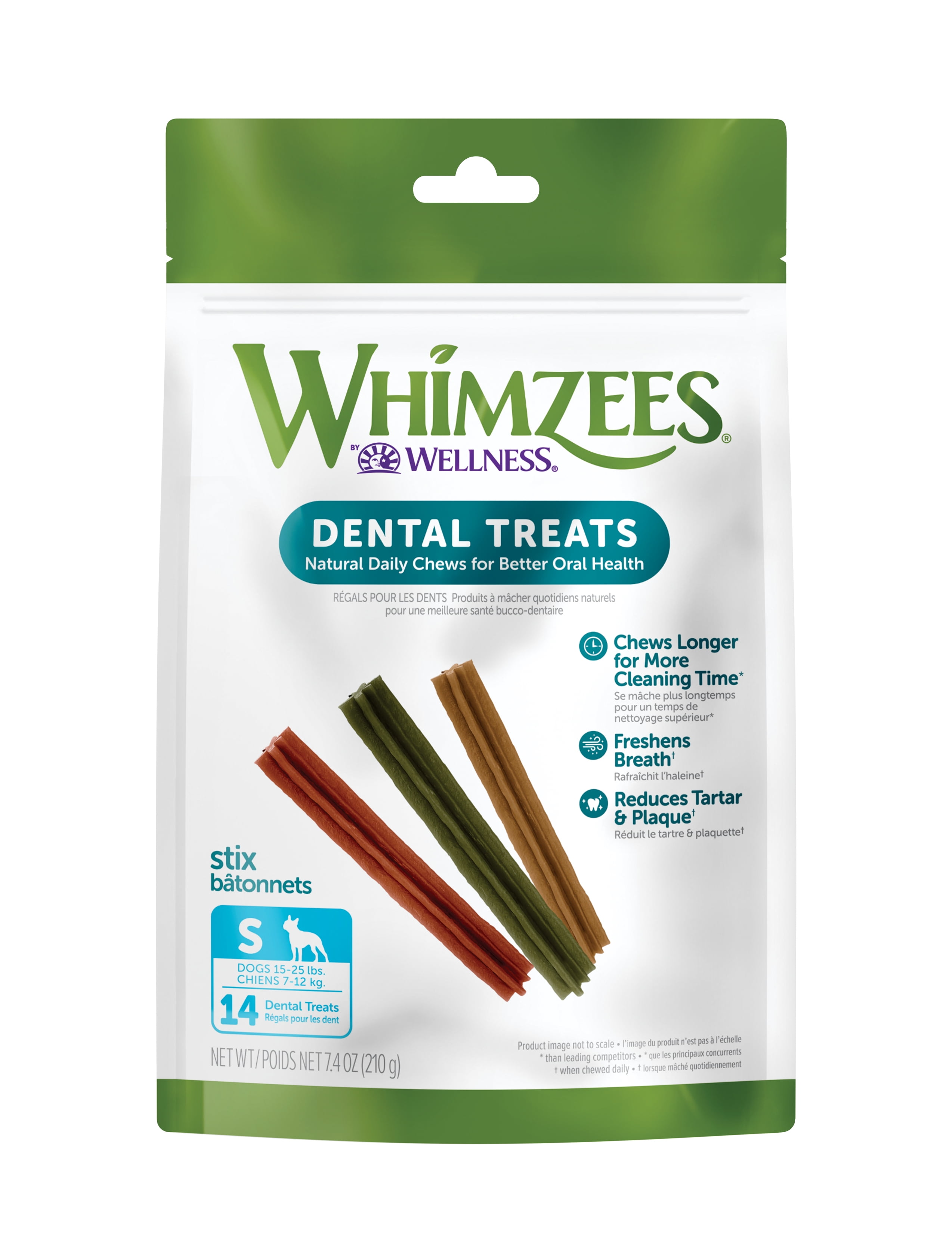 WHIMZEES by Wellness Stix  Natural Grain Free Dental Chews for Dogs, Small Breed, 14 count