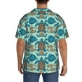 thumbnail image 5 of Vsdgher Turtles And Seahorses Print Men's Wrinkle Free Untucked Cuban Shirt Business Casual Button Down Shirts Short Sleeve Shirt, 5 of 7