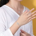 thumbnail image 5 of Halo Pendant Necklace for Women Sterling Silver Pink CZ Ginger Lyne Collection, 5 of 6