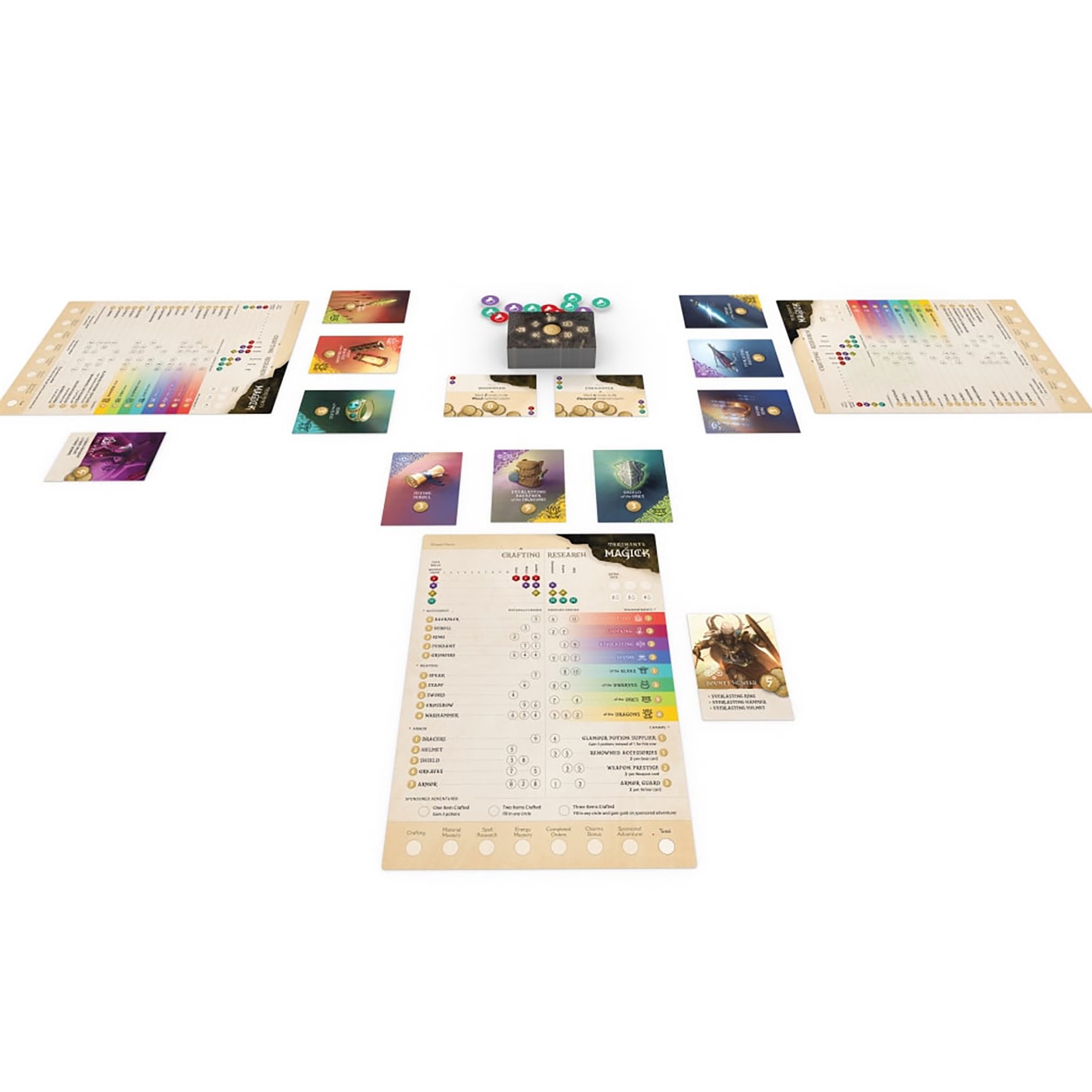 Rock Manor Games: Merchants of Magick - A Set A Watch Tale, Roll & Write Dice Board Game, Merchant Shop Crafting, Dark Fantasy, Ages 13+, 1-8 Players