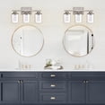 thumbnail image 6 of Melucee 5CCT Dimmable LED Brushed Nickel Vanity Lights 3-light, Modern Vanity Lighting Fixtures with Crystal Light Columns and Clear Glass for Bathroom Bedroom, 6 of 6