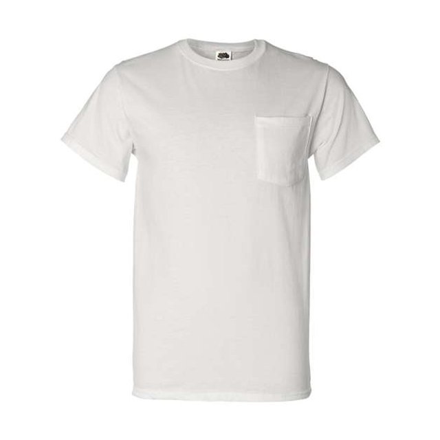 Fruit of the Loom Hombres 5 oz. Camiseta de algodón pesado con bolsillo HD (3931P) -Blanco -3XL Fruit of the Loom 3930PR
