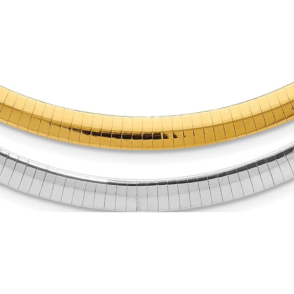 Sterling Silver Gold-Plated 6mm Reversible With 2In Ext Cubetto Chain (16 X 6) Made In Italy rsm6-16