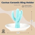 thumbnail image 4 of Cactus Ring Holder, Jewelry Organizer Dish for Women (Teal/White with Gold Foil Polka Dots, 5x4 in), 4 of 10
