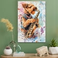 thumbnail image 2 of Airedale Terrier Dog Playing Saxophone Wall Stretched Canvas Size 8x12 – Airedale Terrier Canvas Art for Dog Lovers, Saxophone Canvas Wall Decor, 2 of 5