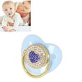 thumbnail image 4 of Bling Pacifiers, Heart Shape Silicone Soothing Baby Pacifiers Set  For Newborn For Sleeping White,Blue,Pink,Red,Gold, 4 of 8