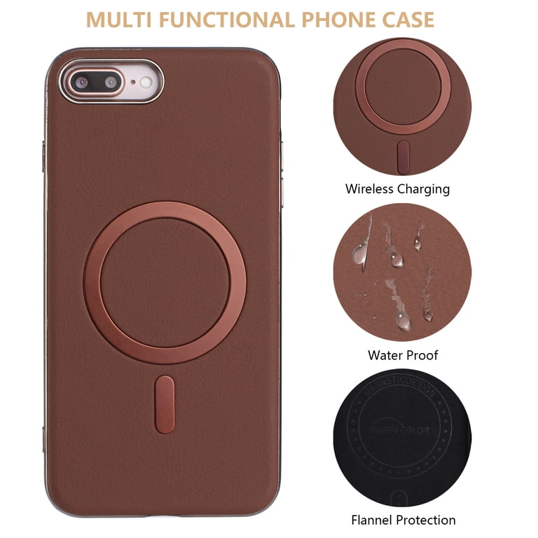 for iPhone 8 Plus / iPhone 7 Plus Magnetic Case PU Leather