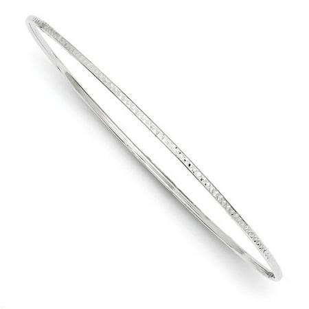 14k White Gold 8in 1.5mm D/C Slip-on Bracelet Bangle