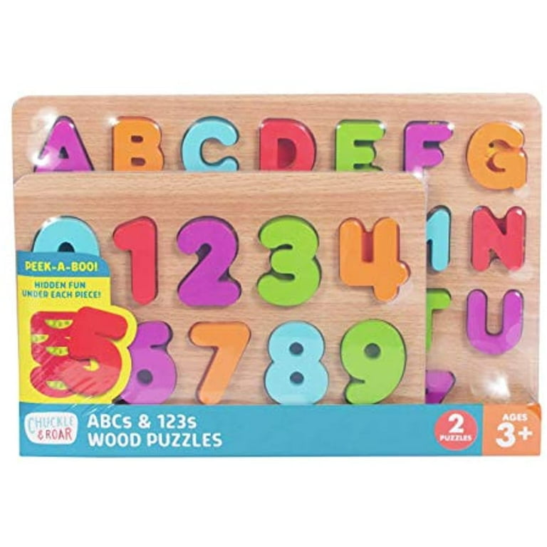 Chuckle & Roar 2pk Wood Puzzles – ABC's & 123s – 36pc - Walmart.com