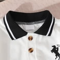 thumbnail image 7 of KPOPLK Baby Boy Outfits Summer Casual Short Sleeve Solid Lapel Polo Shirt Shorts Set Baby Boy Clothes(6-9 Months,White), 7 of 7