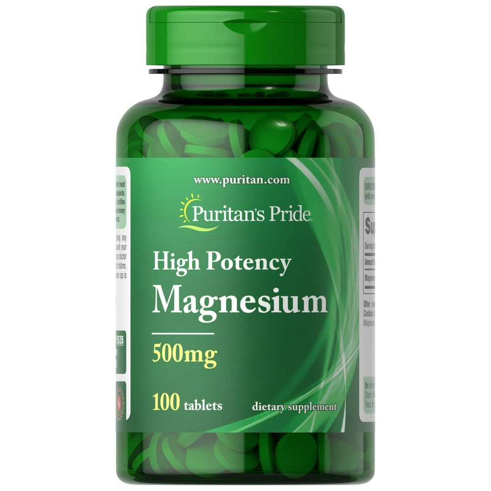 Puritan's Pride Magnesium Tablets, 500mg, 100 Ct