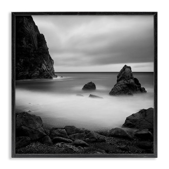 Stupell Industries Tropical Clear To The Horizon Black Framed Giclee Art, 12 x 12, by Chip Forelli
