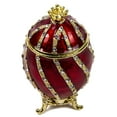 thumbnail image 4 of Jewelry Gift Box for Necklace Swarovski Crystals Winding Egg with Crown Red Imperial Egg Jewelry Box (Small) 1.57 x 2.9-inch Desk Trinkets Unique Boxes, 4 of 6