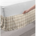 thumbnail image 2 of Abstract Bed Skirt, Checkered Diamonds Simplistic Rhythmic Ornaments Classiccal Illustration, Elastic Bedskirt Dust Ruffle Wrap Around for Bedding Decor, 4 Sizes, Pale Sepia and Ivory, by Ambesonne, 2 of 2