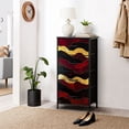 thumbnail image 6 of Dresser for Bedroom with 4 Storage Drawers Red Abstract Marble Burgundy Black Malachite Gold Veins Dressers Chest of Drawers Steel Framed Fabric Closet Organizers for Dorm Entryway, 6 of 8