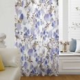 thumbnail image 6 of Purple Brown Spring Floral Sheer Curtains 45" Long, Watercolor Blooming Botanical Summer Light Filering Curtains, Breathable Simi Curtain Privacy Drapes for Kitchen Bathroom Small Window Treatment, 6 of 9