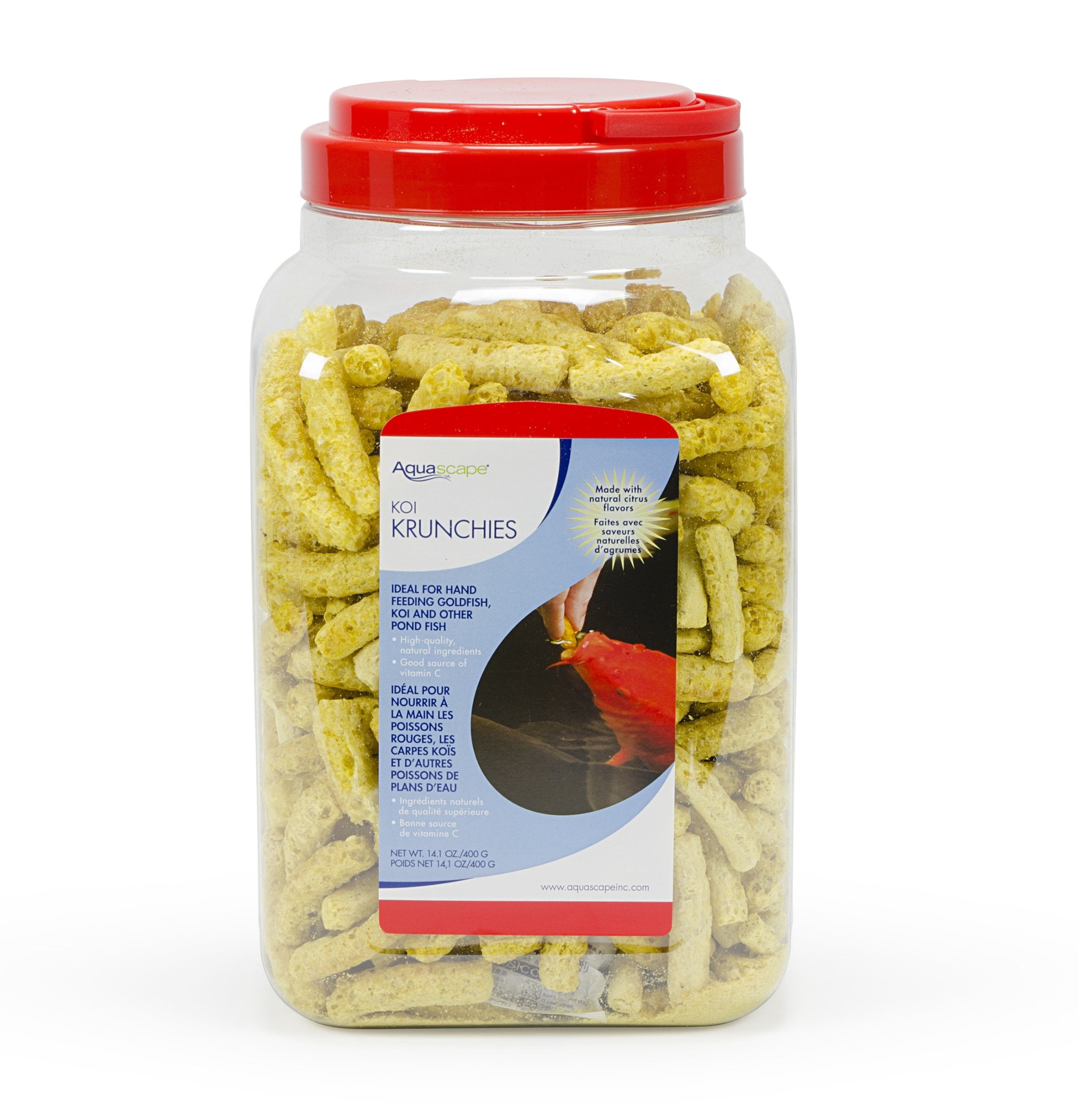 Aquascape Koi Krunchies Fish Food, Hand Feeding Treats, 14 oz