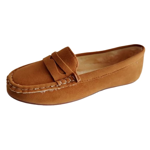 Sngxgn Flats for Women Soft Slip On Flat Shoes Work Flat Woman Walking Shoes Comfortable Casual(Brown,37)