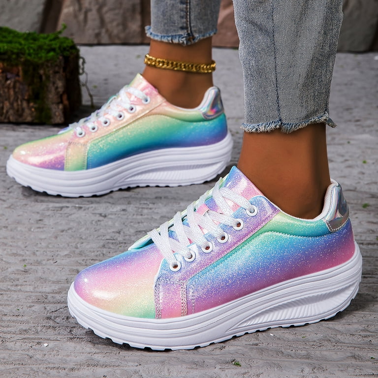 Women Shoes Fashion Sneakers For Women Rainbow Novel Shell  display picture 2