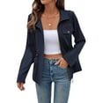 thumbnail image 2 of Mgmyaa Women's Casual Drawstring Waist Jacket Solid Color Long Sleeve Blazer with Pockets, 2 of 6