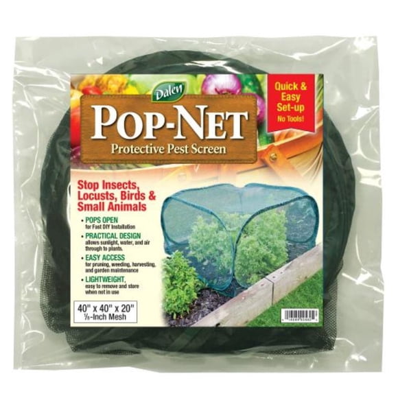 Gardeneer by Dalen Pop-Net Portable Protective Enclosure – Lightweight and Weatherproof – Easy DIY Installation – Safeguard Your Plants Against Garden Pests - 40" x 40" x 20"