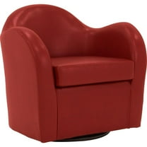 Fox Hill Trading Big Max 19"H Rodeo Fabric Swivel Barrel Chair in Red