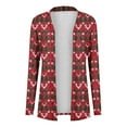 thumbnail image 4 of QIUOMBBP Christmas Gifts for Women Plus Size Open Front Shrugs Cardigan Casual Loose Xmas Print Long Sleeve Tops, Red, XXXL, 4 of 5